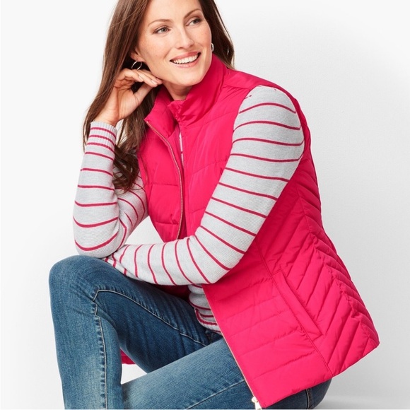 Talbots Down Puffer Vest Pink sz 2XL Plus Size EUC - Picture 1 of 9